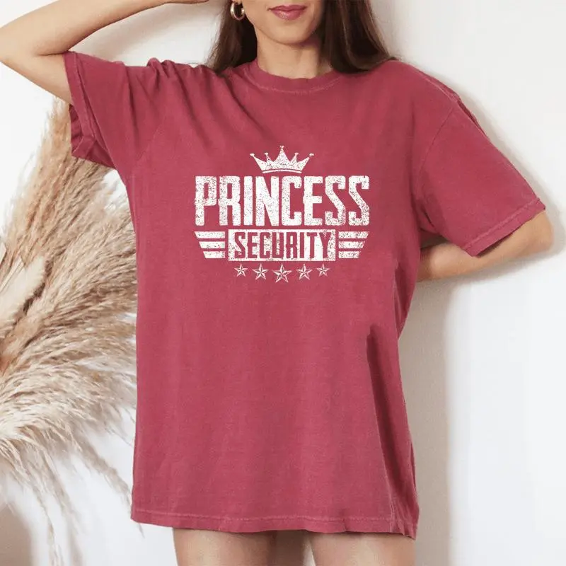 Princess Security Halloween Birthday Dad Mom Big Brother Women's Oversized Comfort T-Shirt
