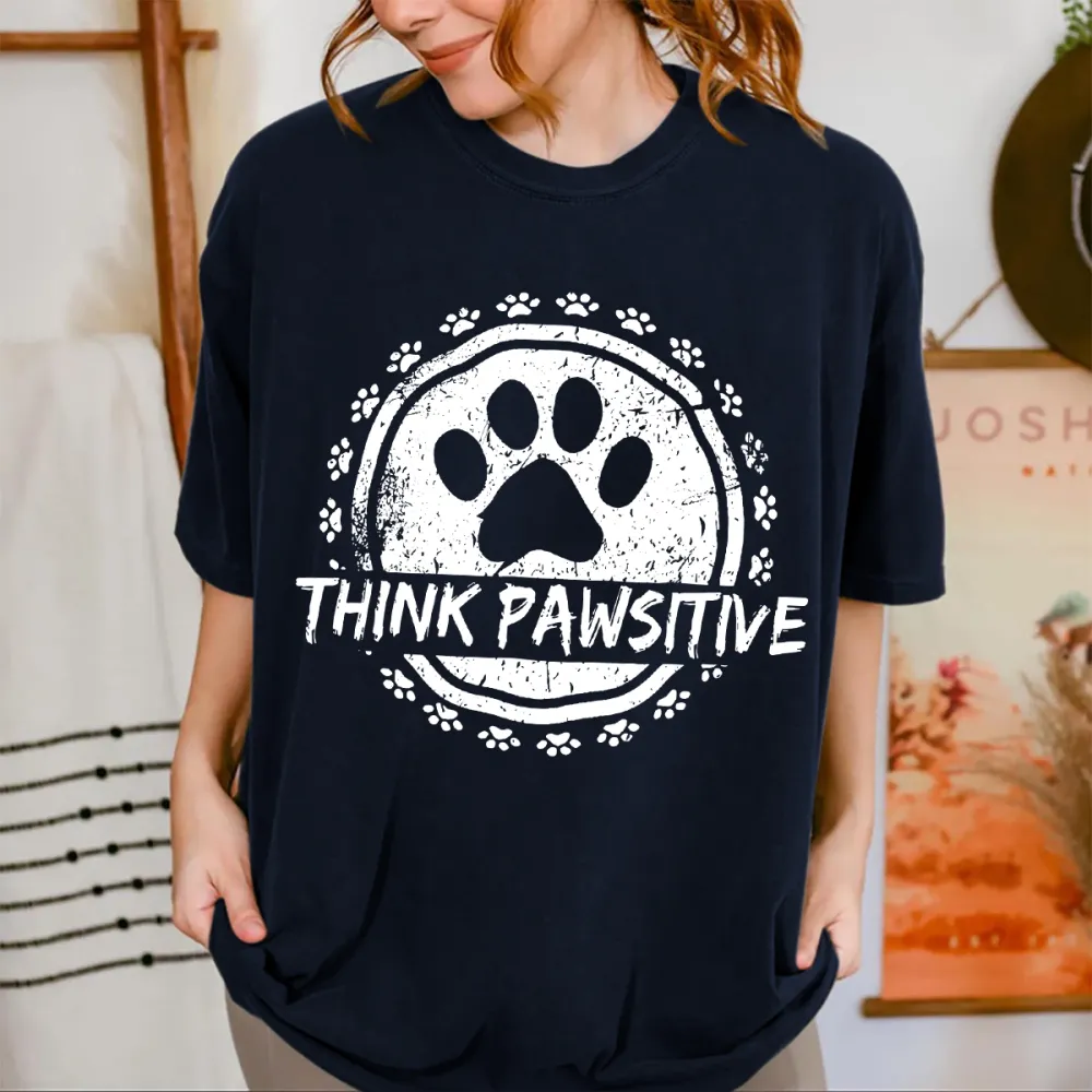 Circle Dog Paw Print T-Shirt