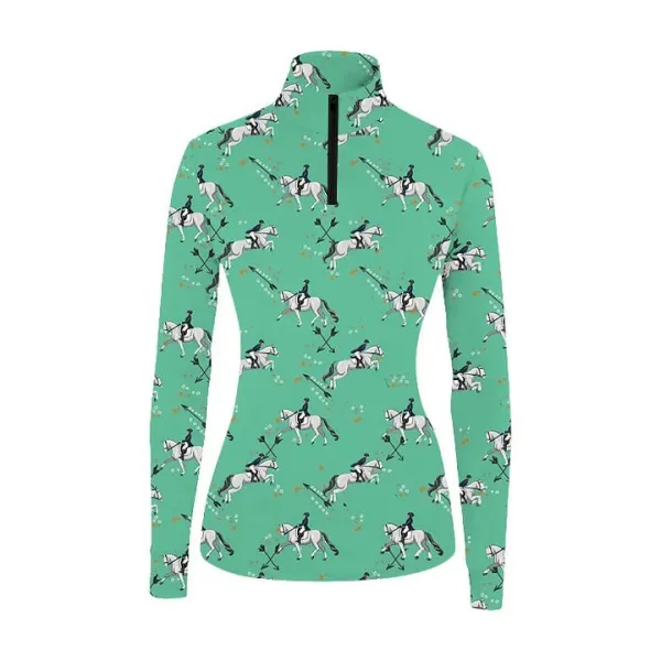 Women's Equestrian Style Horse Riding Long Sleeve Casual Shirt