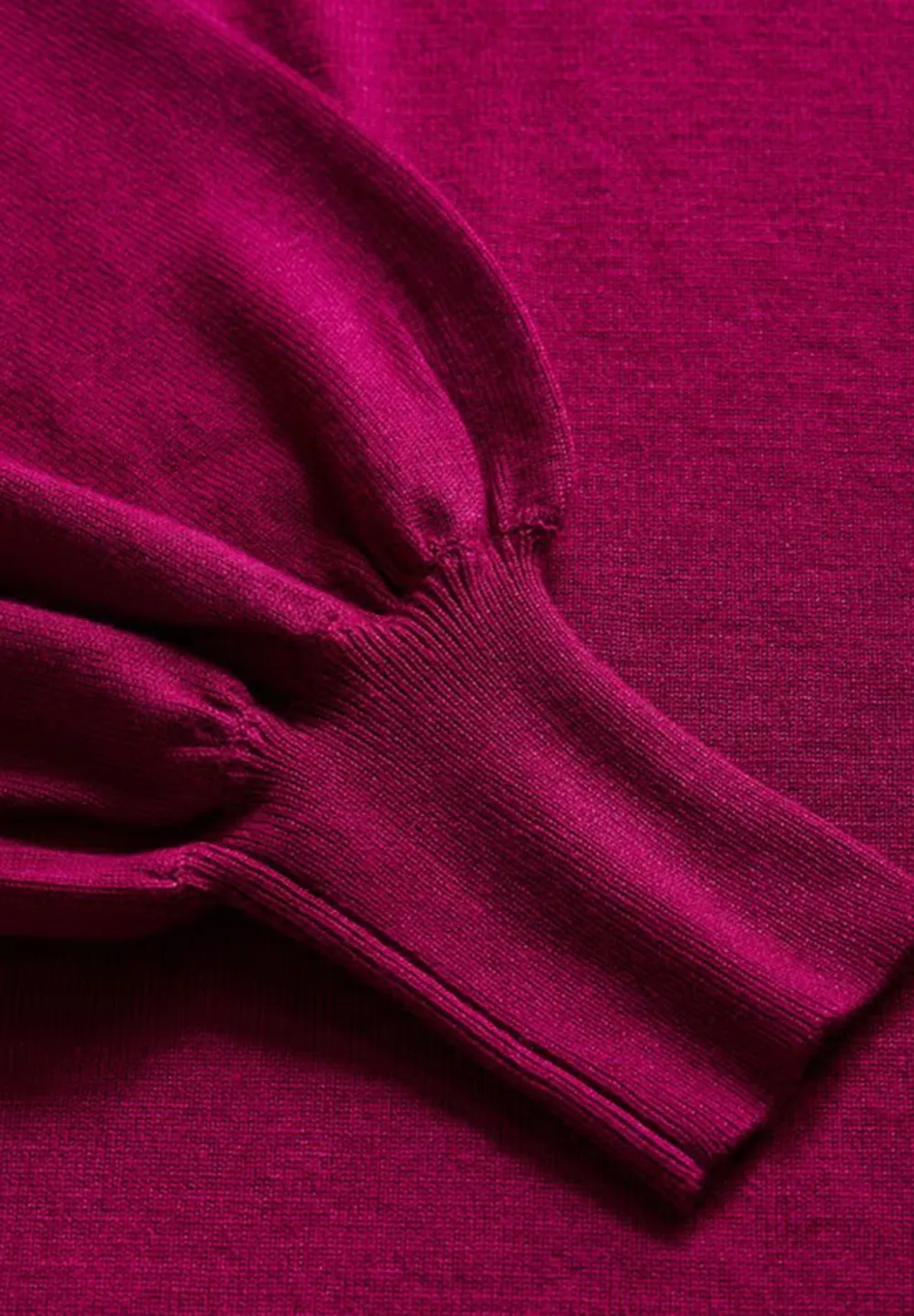 Solid Color Ribbed Cuff Sweater