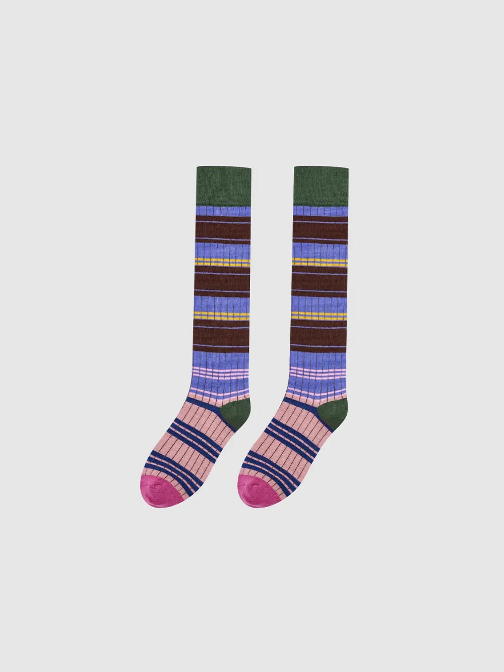 Contrast Striped Knit Socks