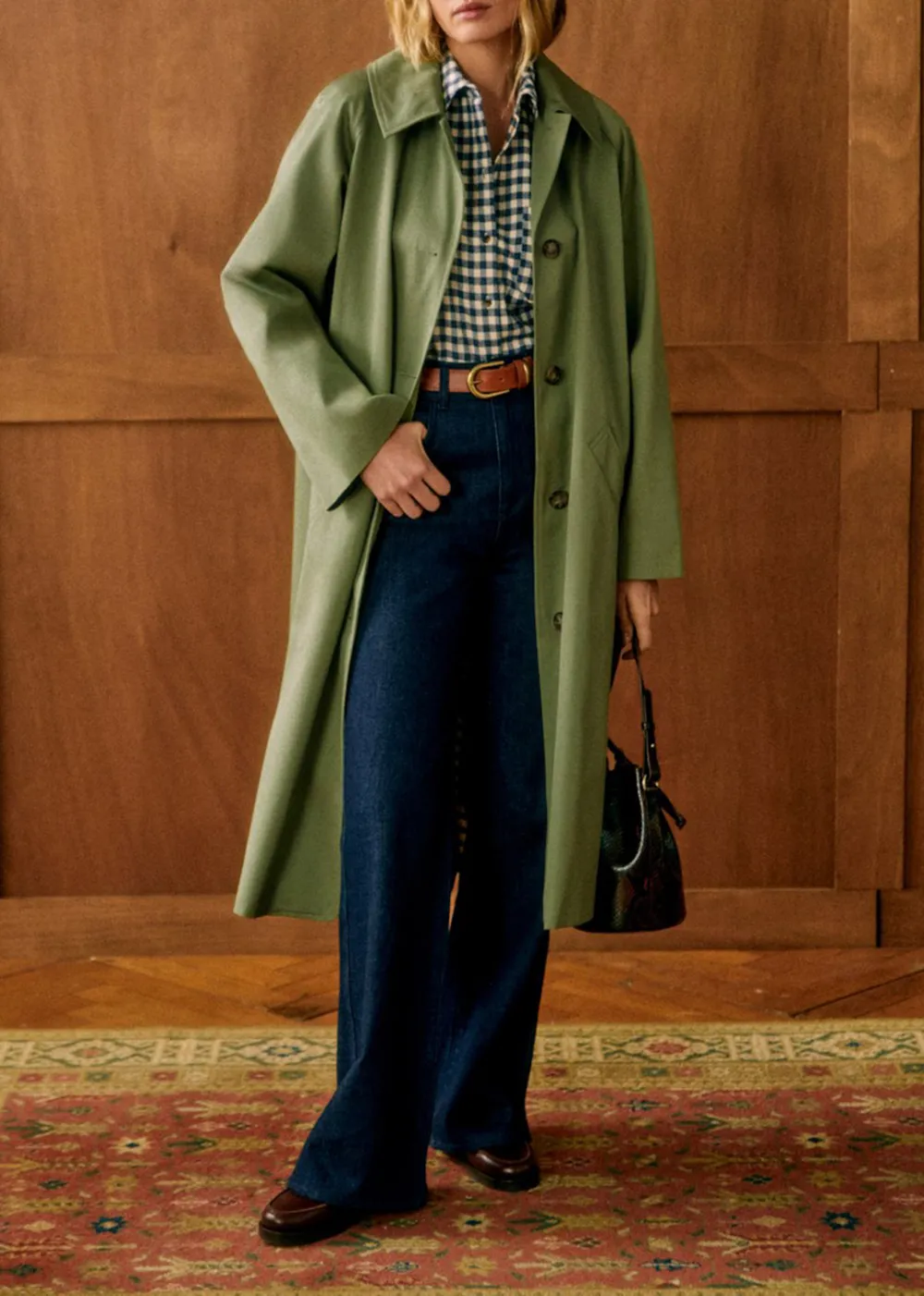 Army Green Oversized Trench Coat