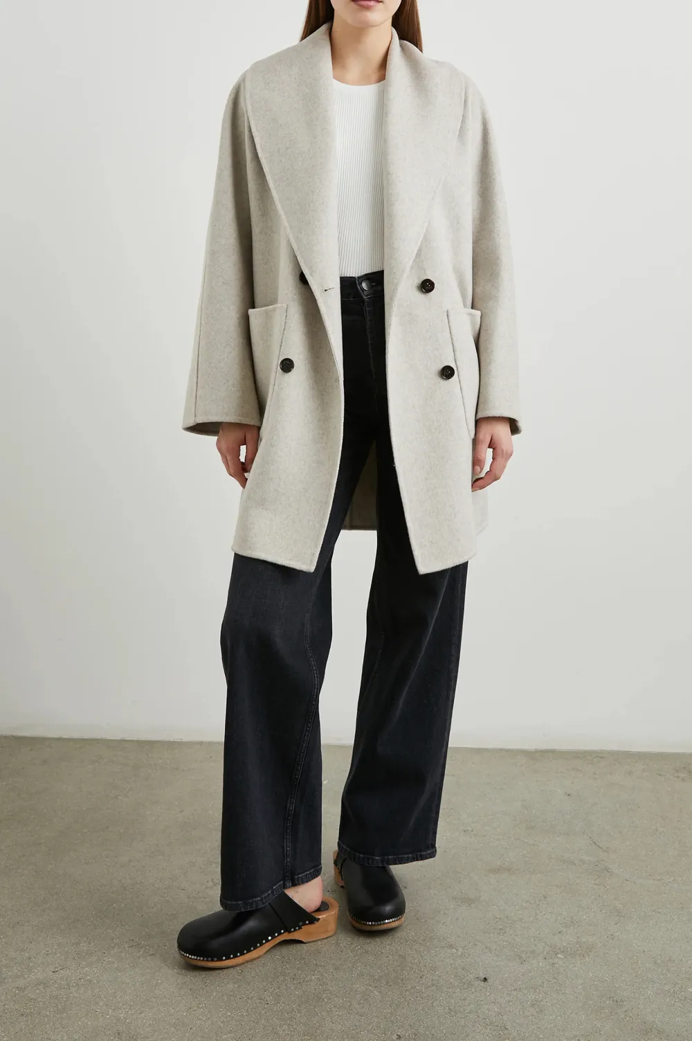 Double-Breasted Minimalist Wool Coat