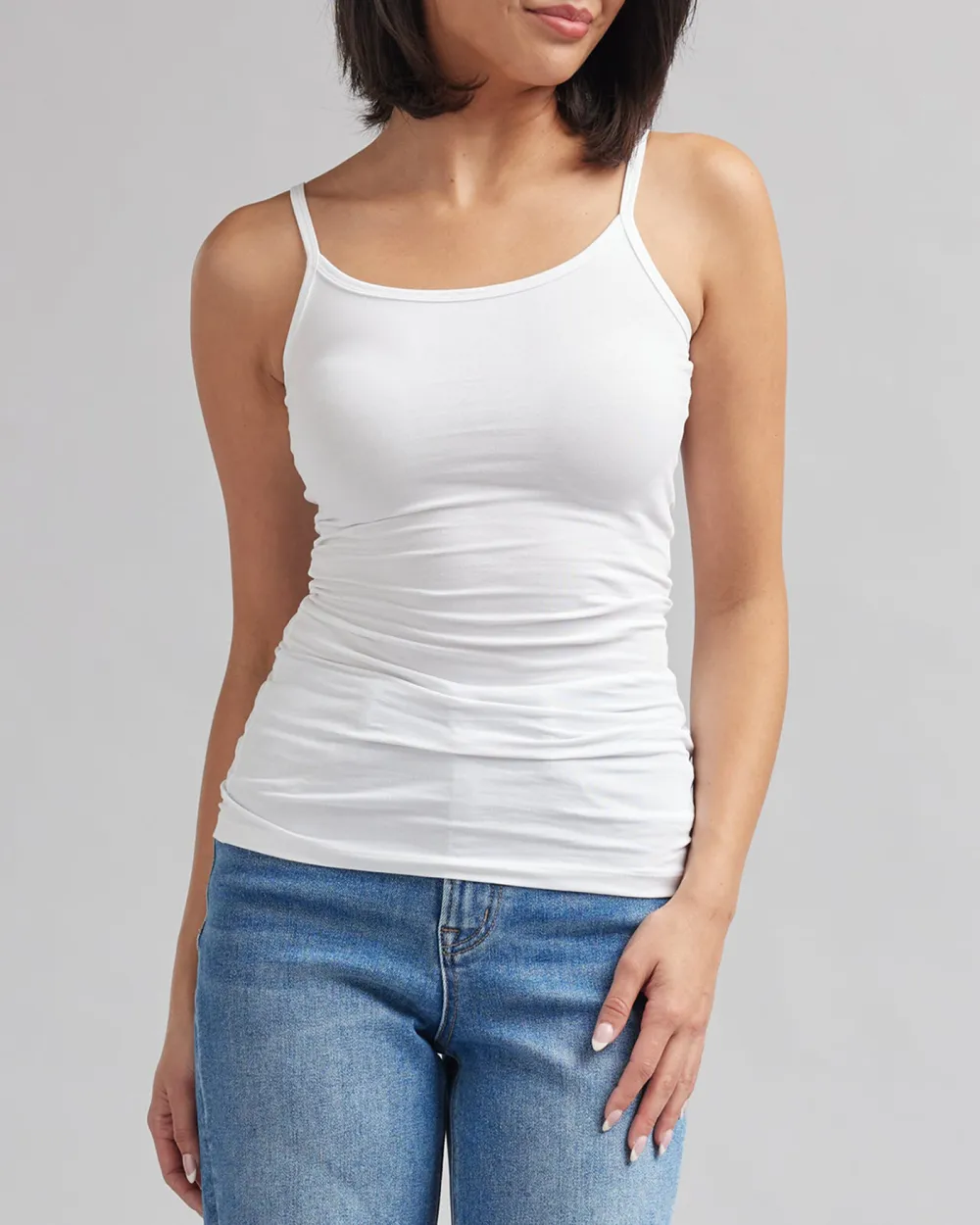 Slim Fit Sleeveless White Camisole