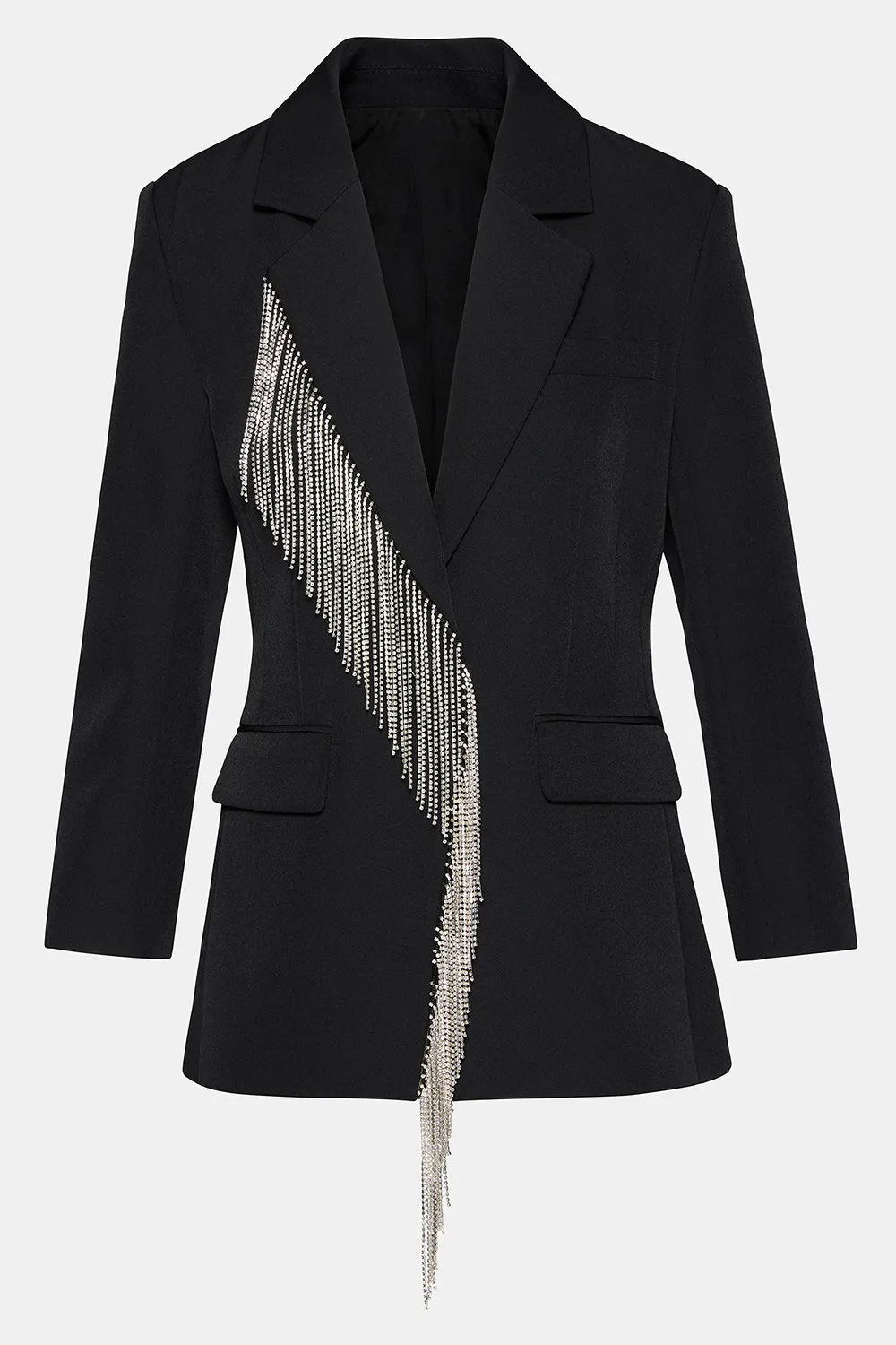 V-Neck Blazer Black