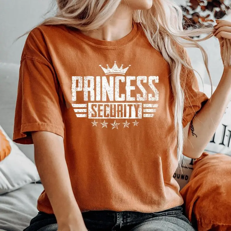 Princess Security Halloween Birthday Dad Mom Big Brother Women's Oversized Comfort T-Shirt