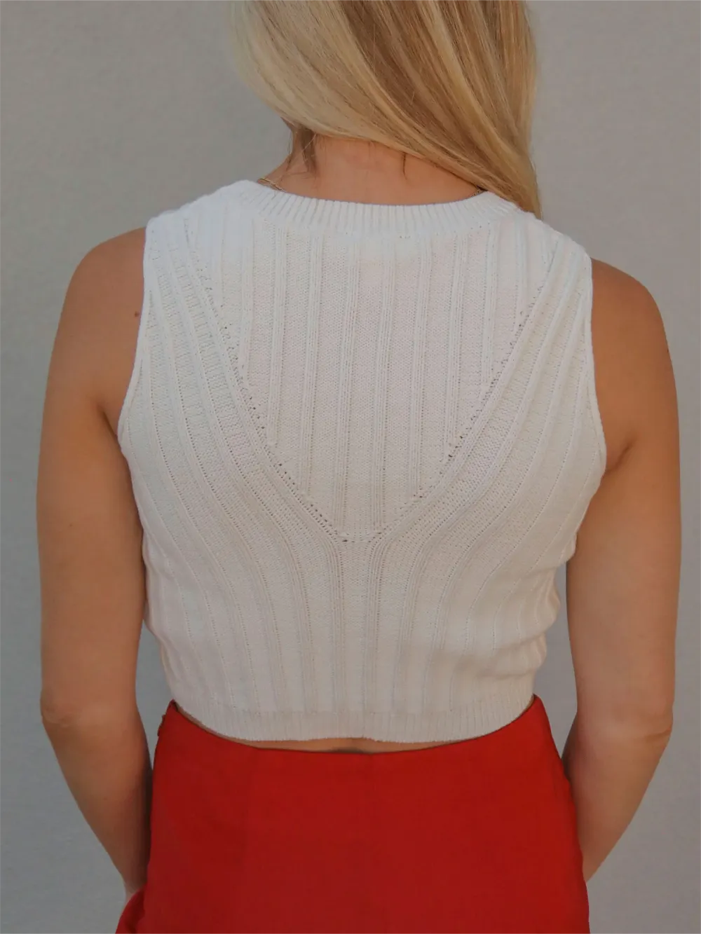 High Neck Cropped Knit Top