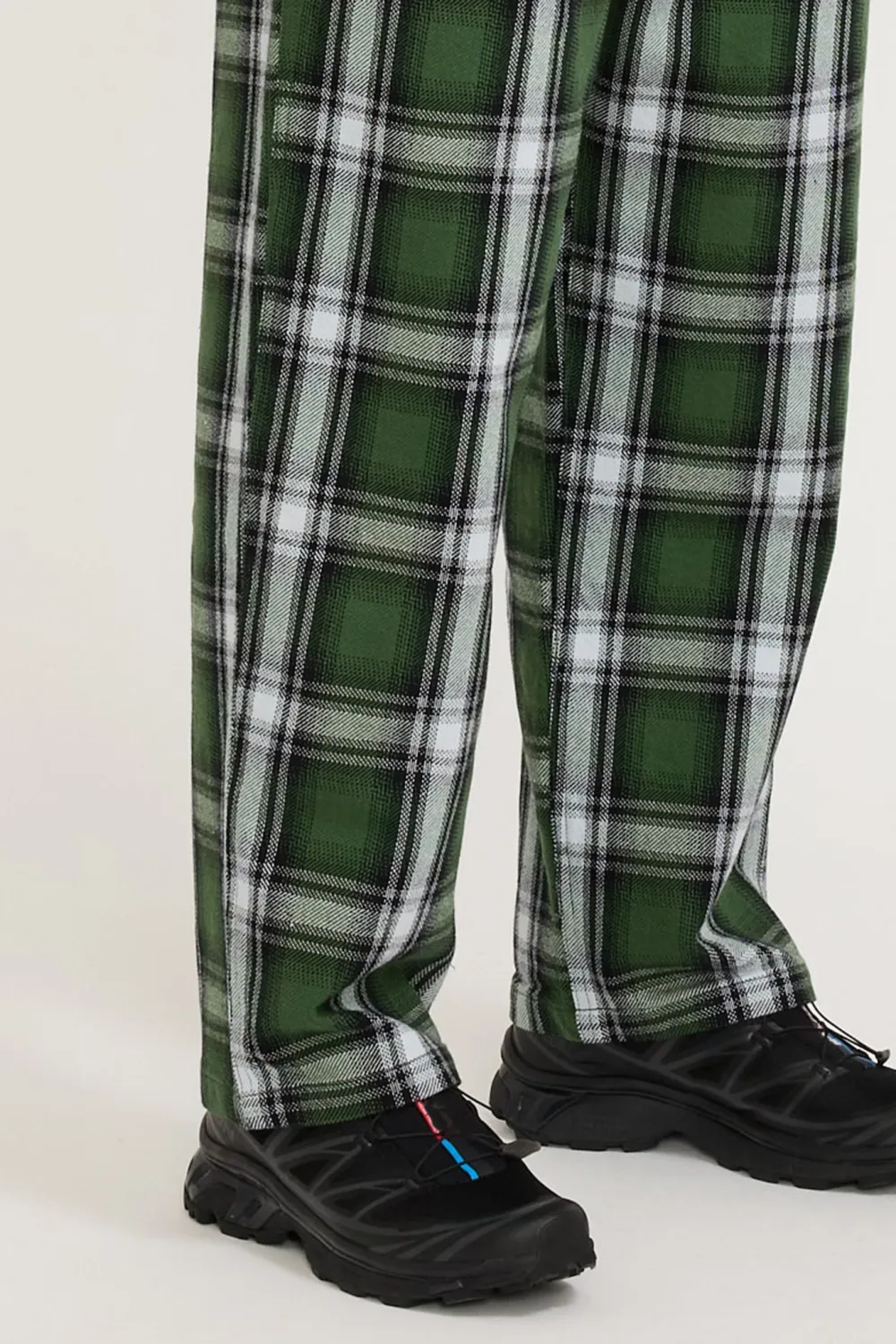Vertical Striped Plaid Trousers