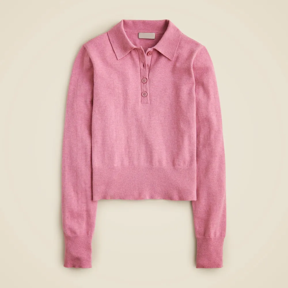 Cashmere-Blend Long-Sleeve Polo Sweaters