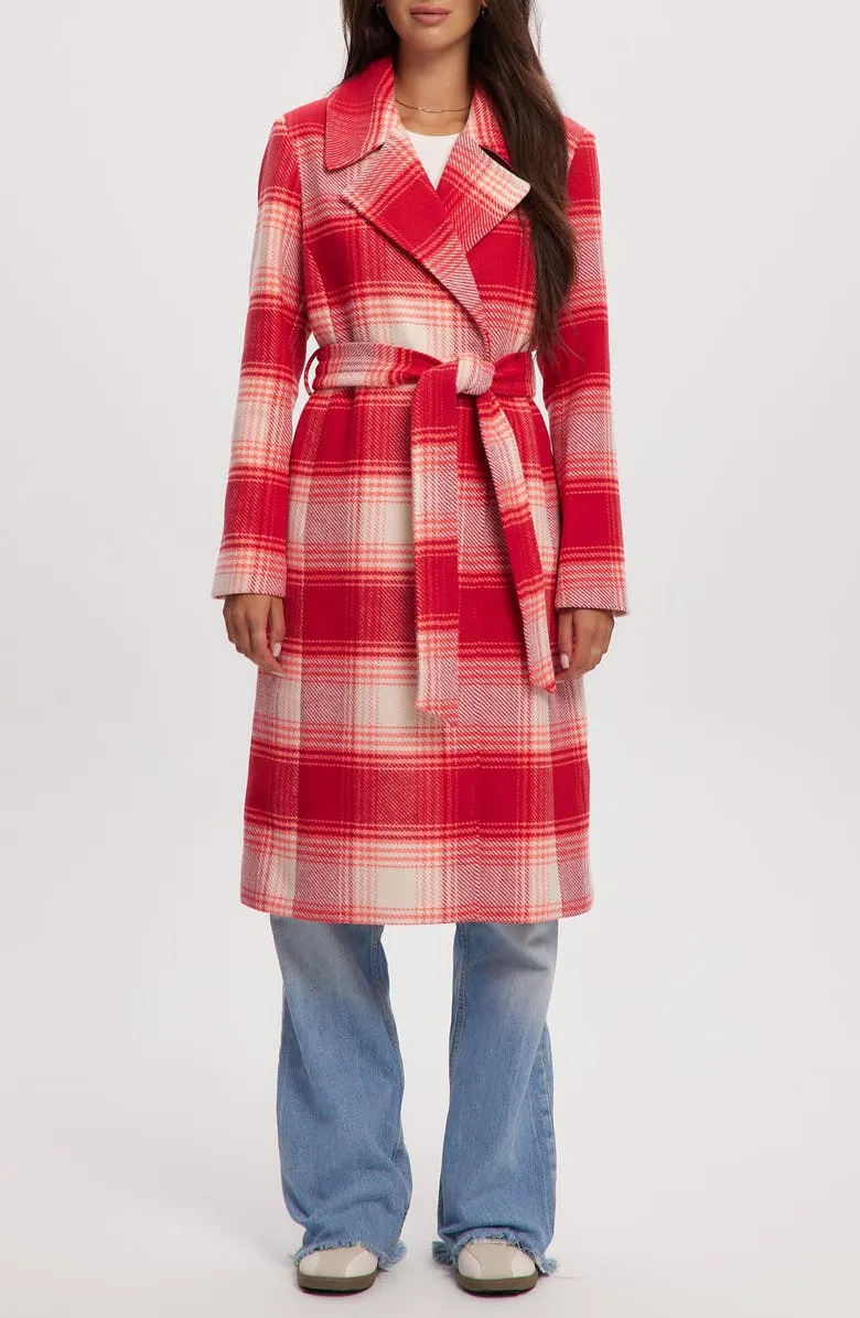 Vegan Wool Plaid Coat