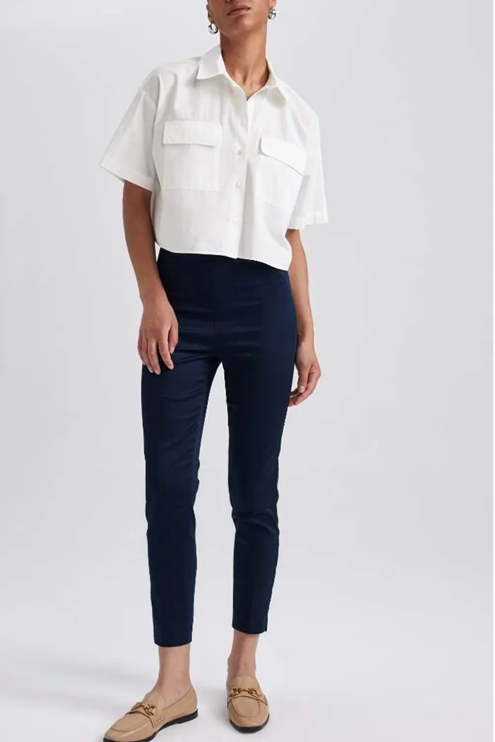 Elastic-Waist Solid Training Pants