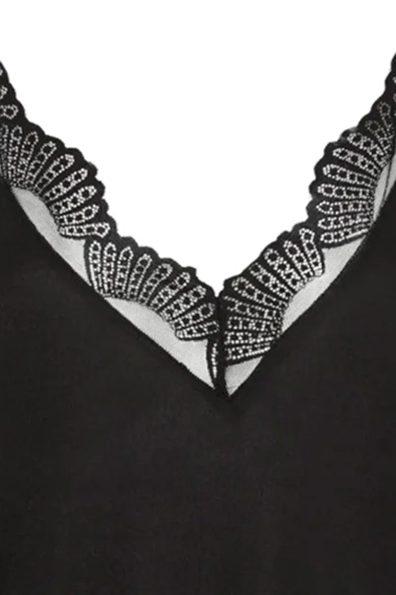 Lace Deep V Neck Sexy Tops
