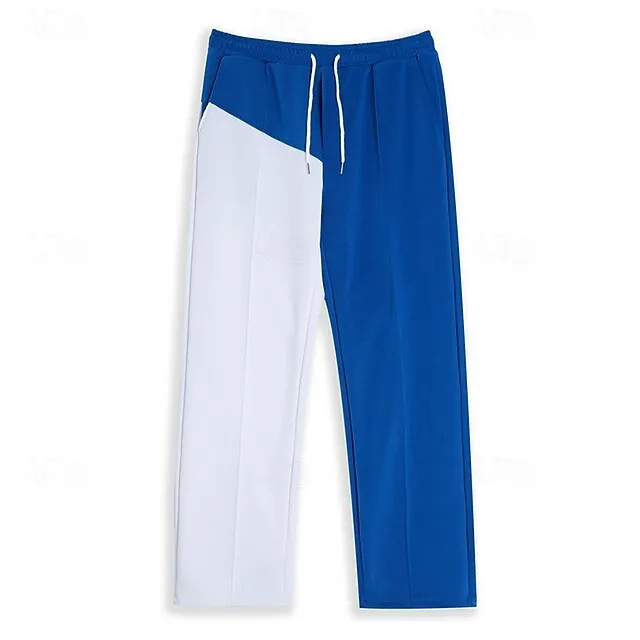 Men's Patchwork Elastic Waist Casual Joggers