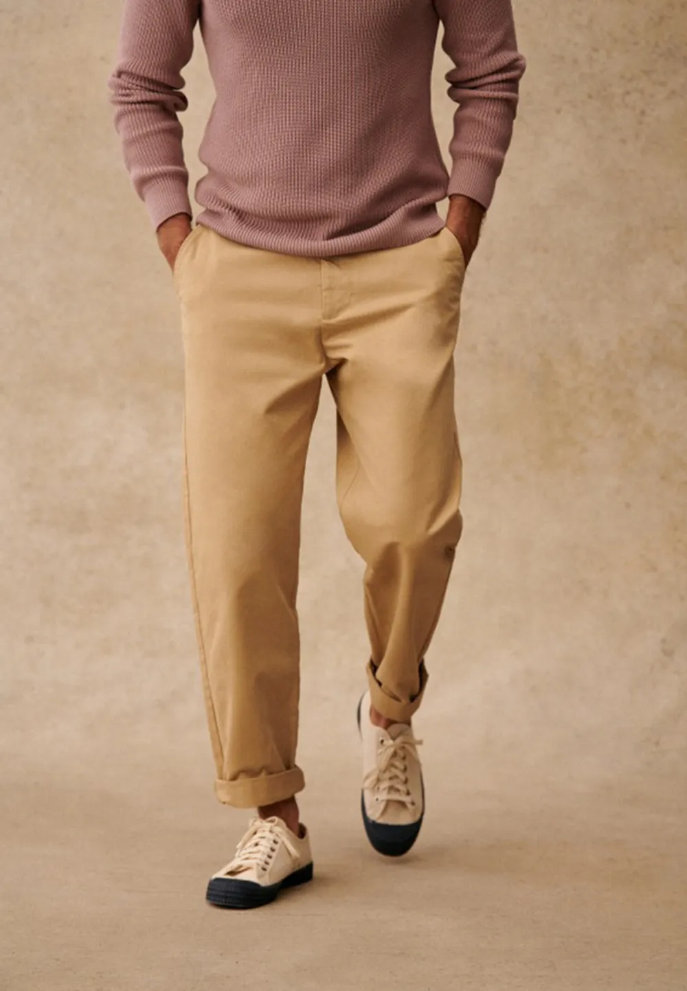 Straight Pants-Beige