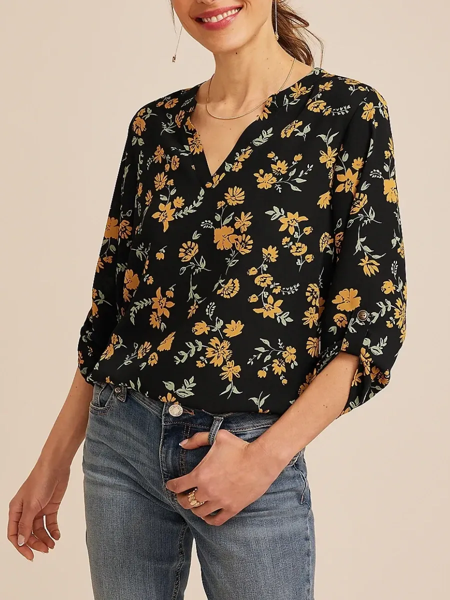 Floral Print Casual Blouse