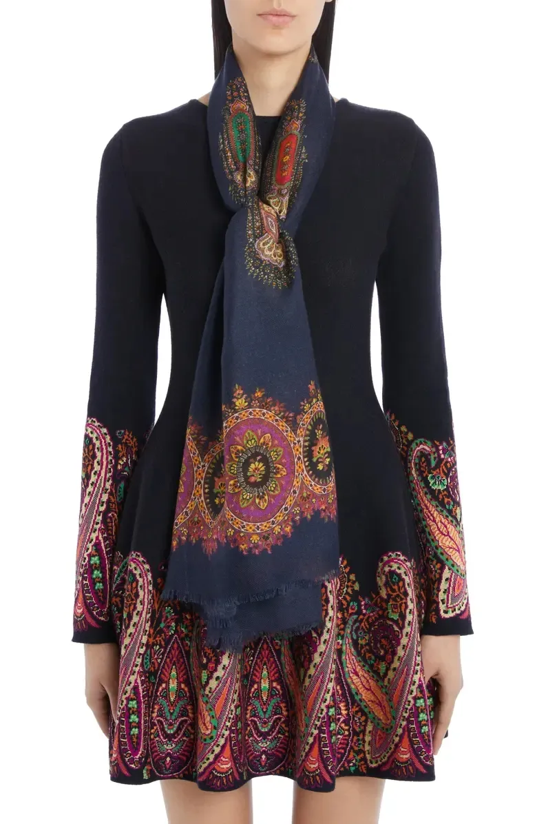 Paisley Wool  & Silk Scarf