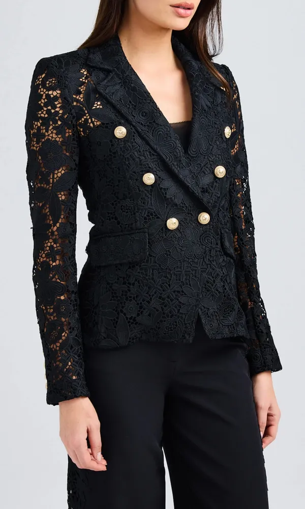 Buttoned Tweed Blazer