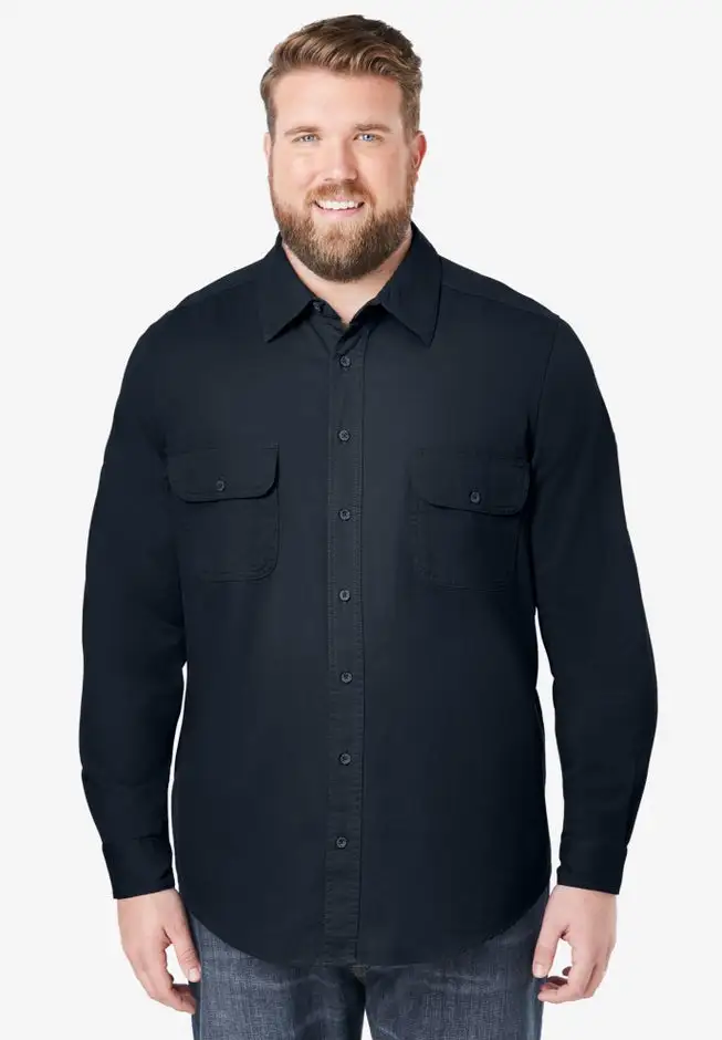 Long Sleeve Denim and Twill Shirt