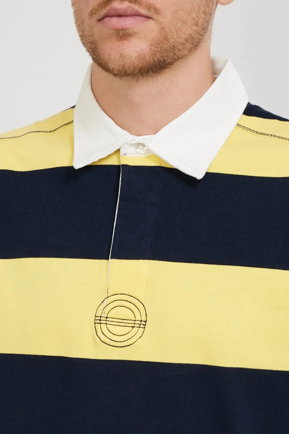 Striped Logo Rugby Polo Sweat