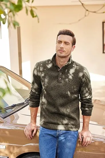 Men's Casual Slim Fit Pullover Sweater Knitted Thermal Sweatshirt.Fleece-lined For Warmth And Wind Protection.Comfortable And Stylish