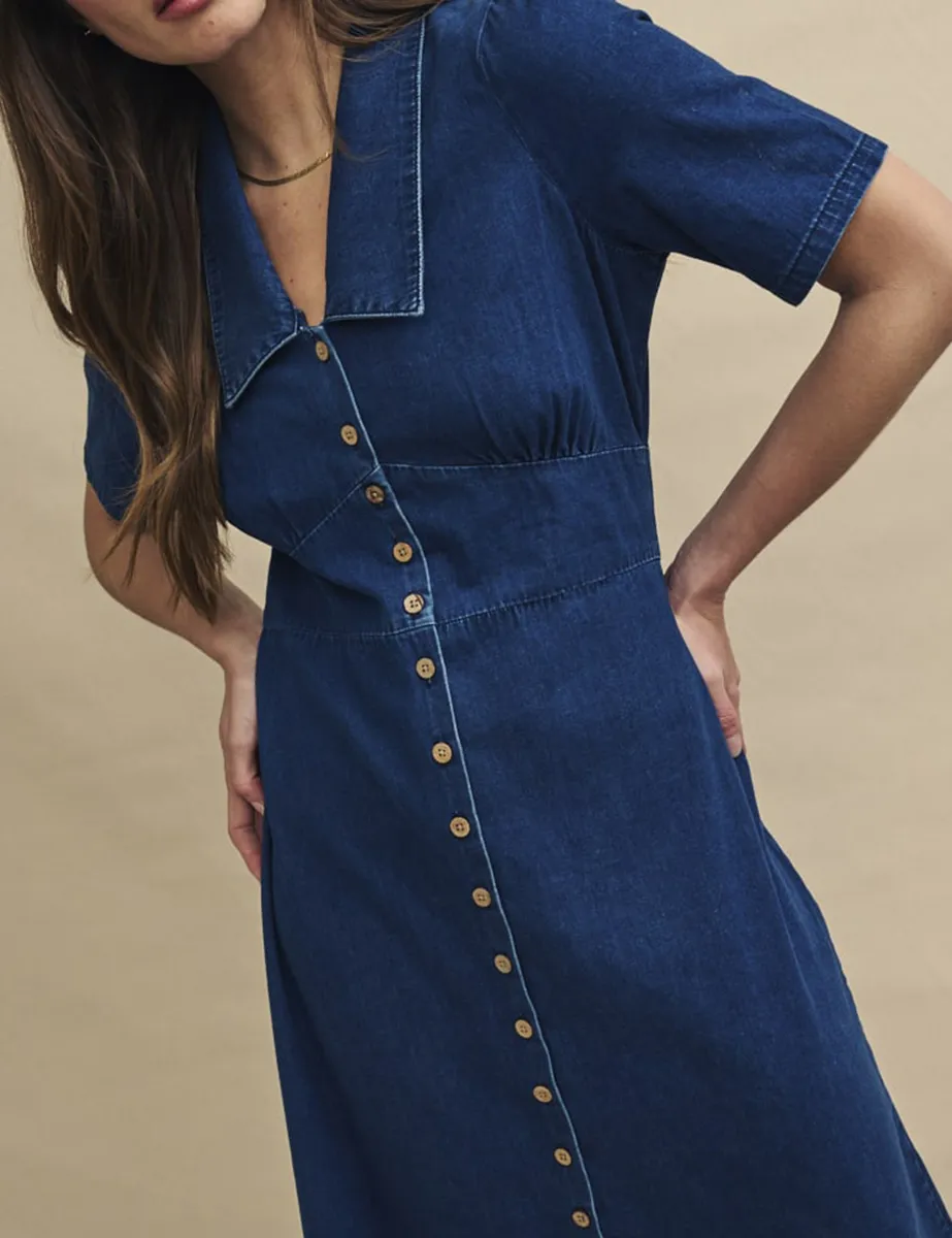 Dark Denim Midi Dress