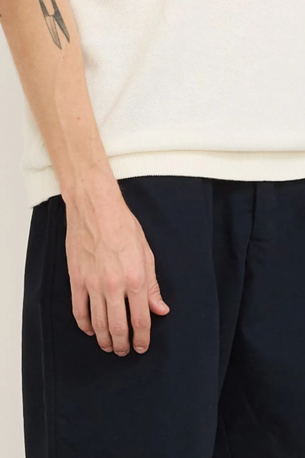 Pique Short Sleeve Knit Cream