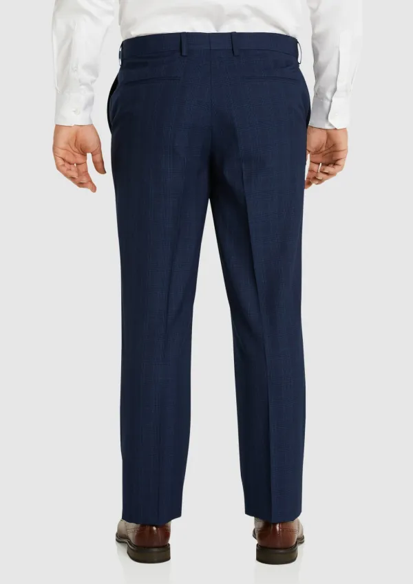 MODERN-FIT FLEX PLAID WOOL SUIT PANTS