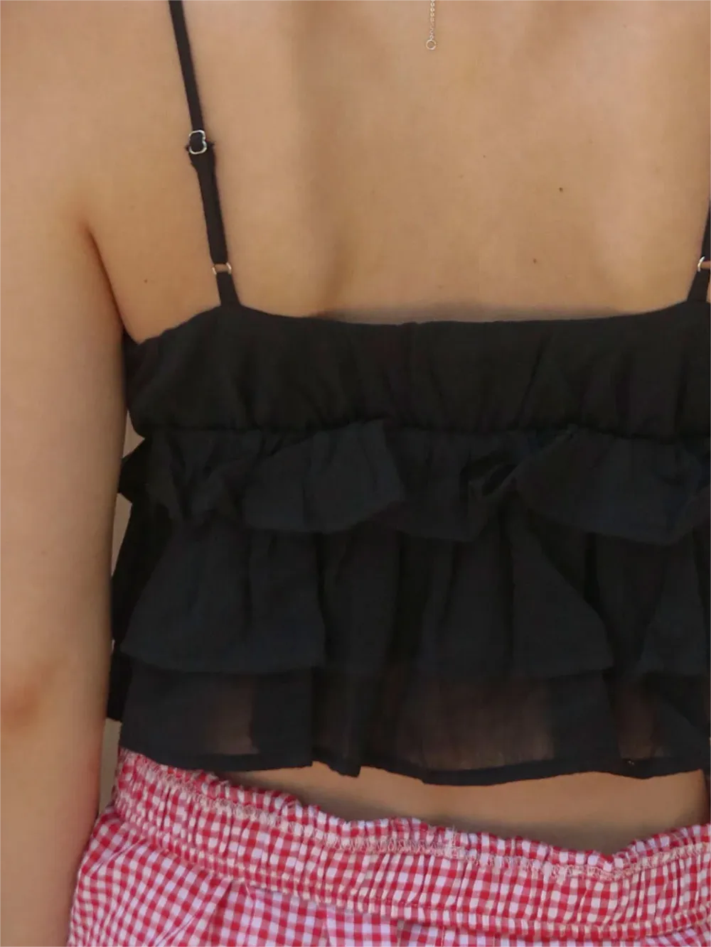 Ruffled Tie Front Crop Top