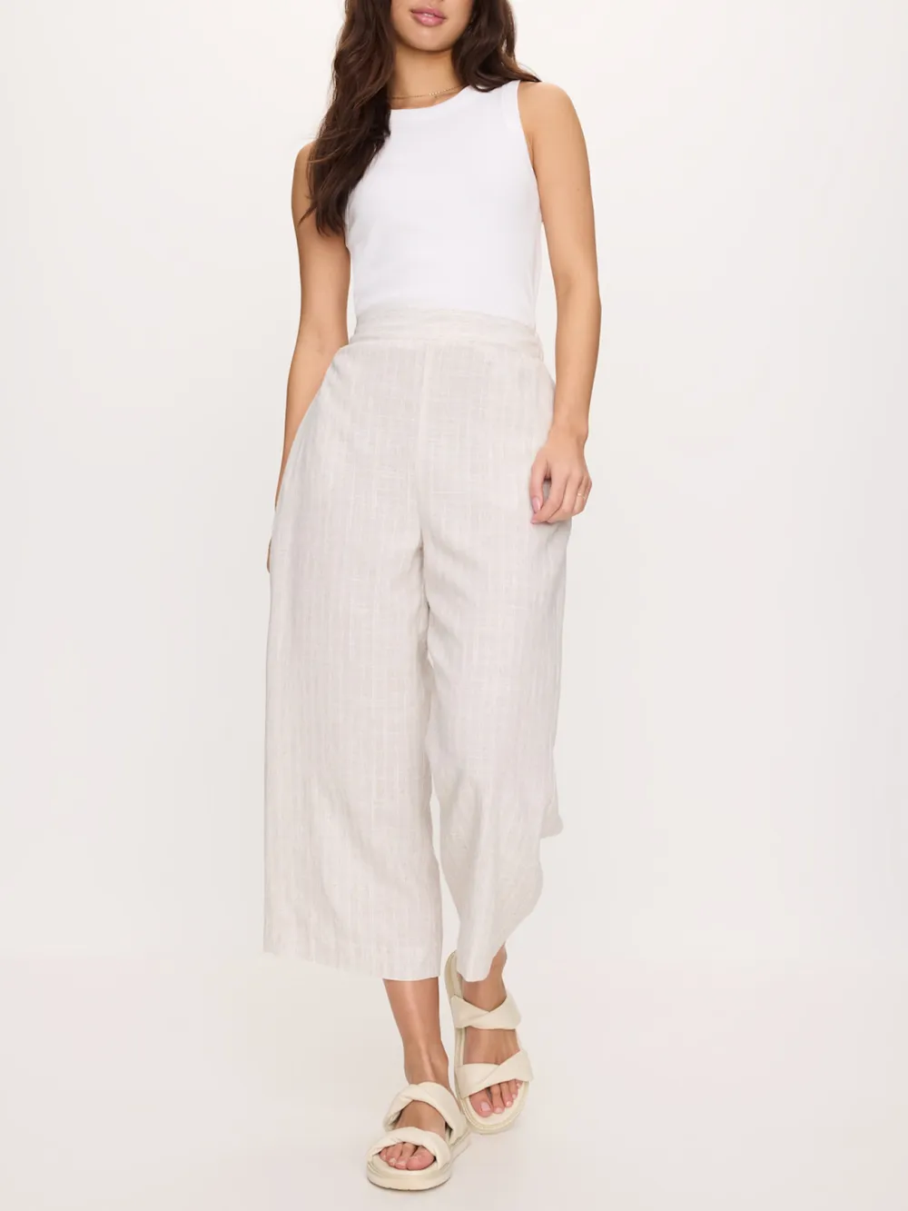 Daily White Stripe Culotte