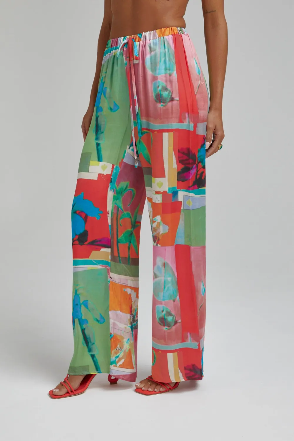 Unique Art Patchwork Pattern Straight  Pants