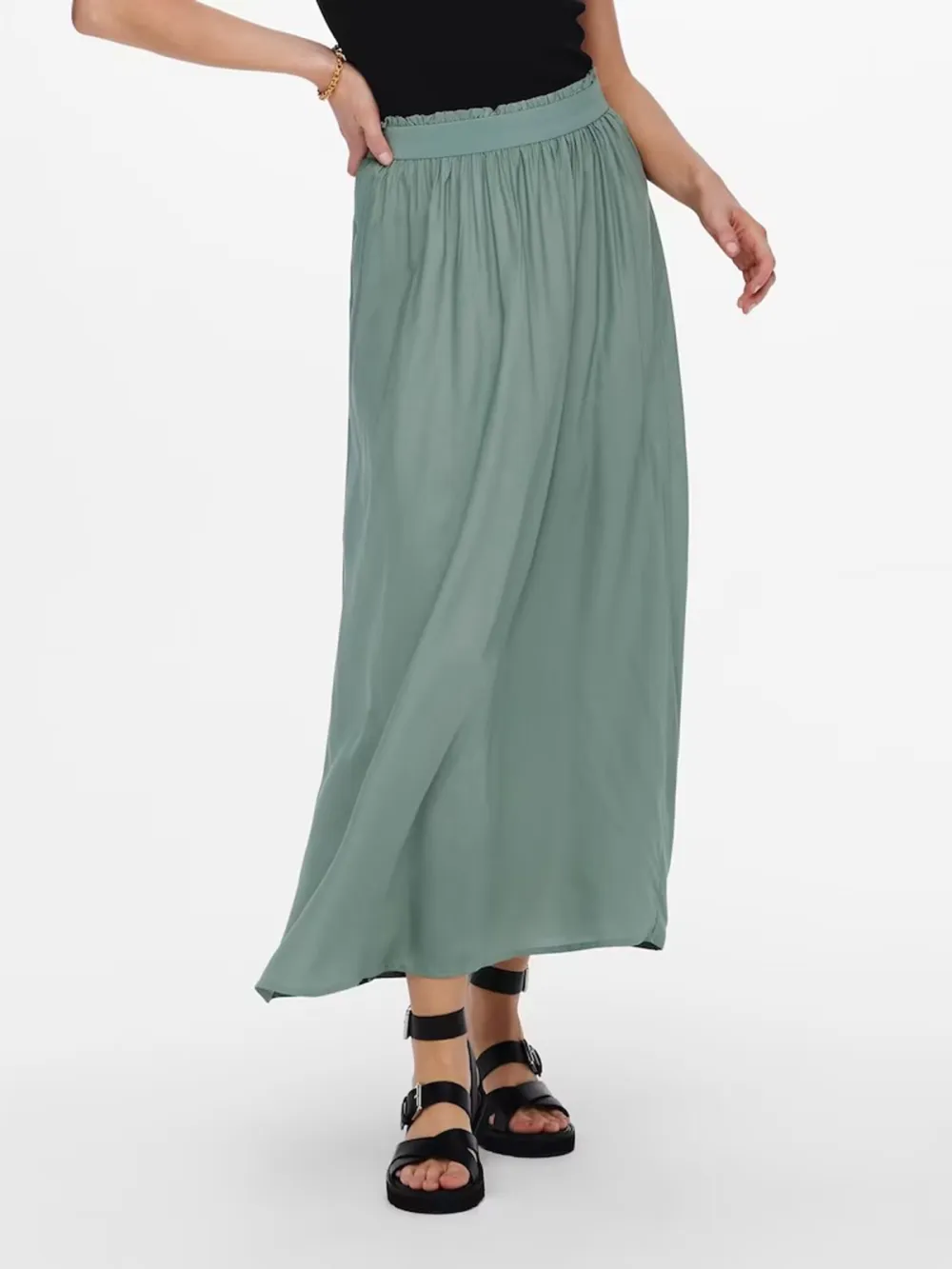 Plain Colored Casual Style A-line Skirt