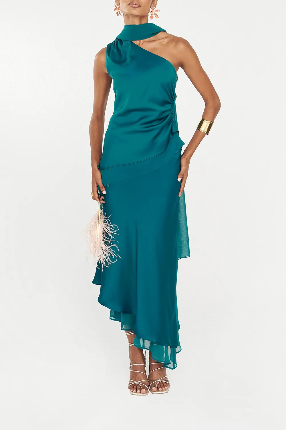 Solid Color One Shoulder Top