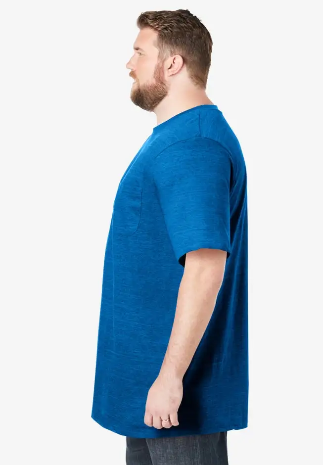 Shrink-Less Lightweight Longer-Length Crewneck Pocket T-Shirt