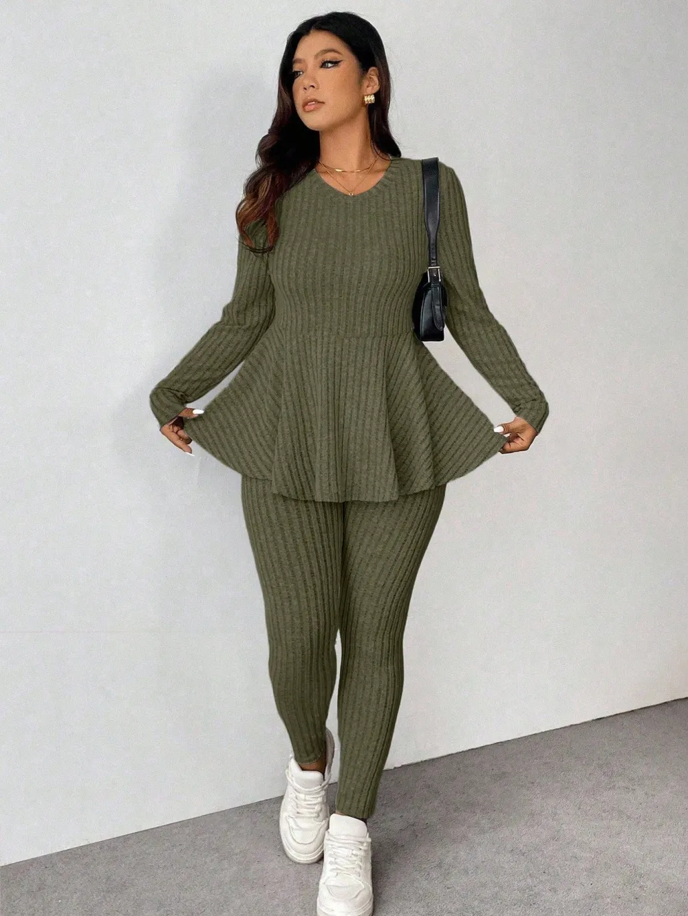 Women's Plus Size Autumn-Winter Knit Co-ords Set