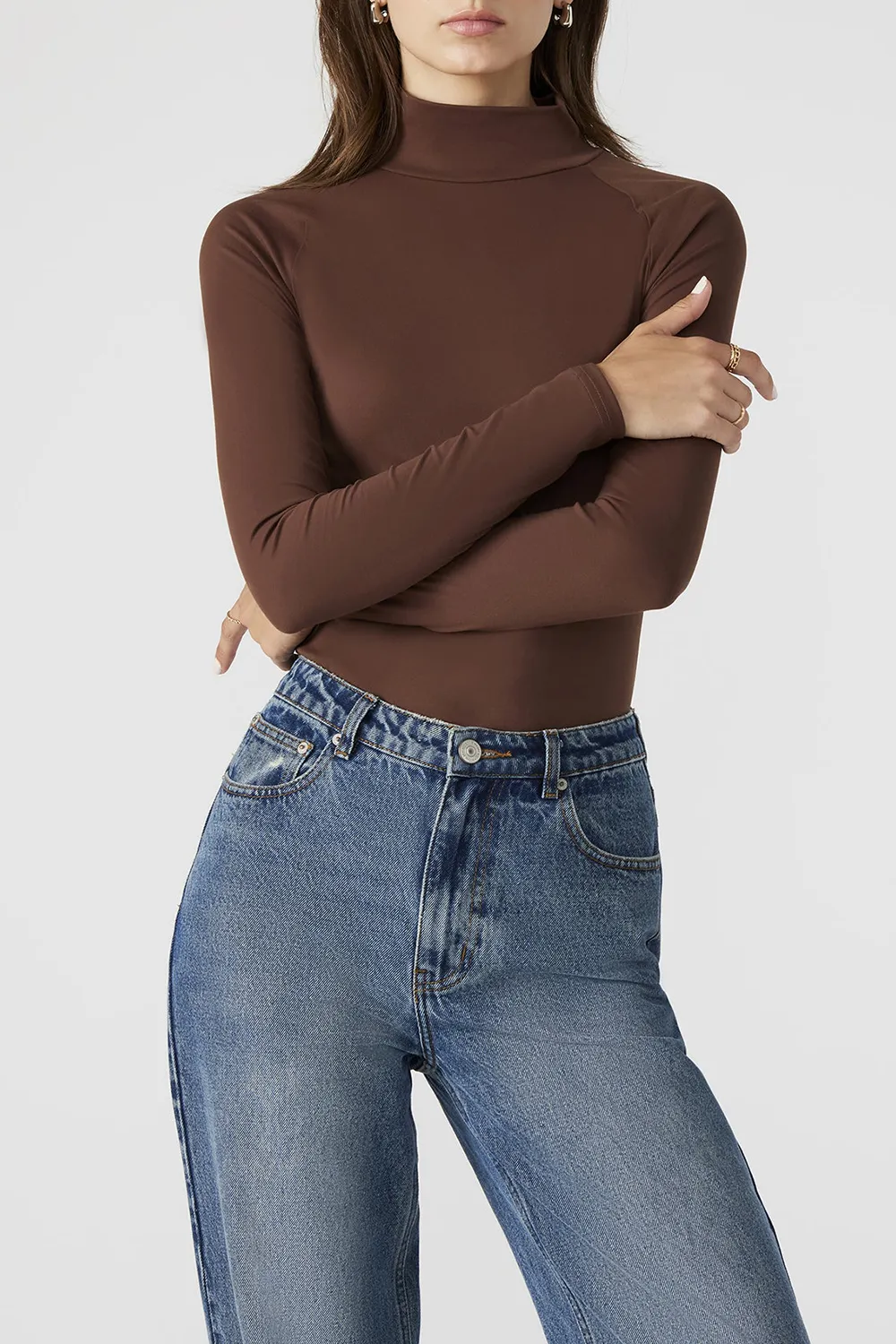 Long Sleeve Bodysuit Brown