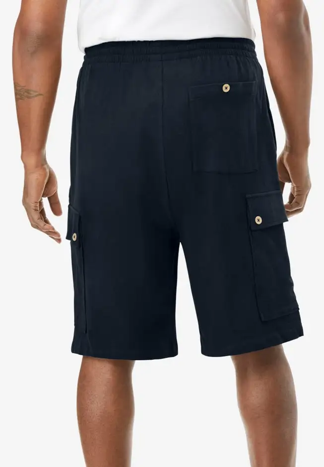 Full Elastic Waist Gauze Cargo Shorts
