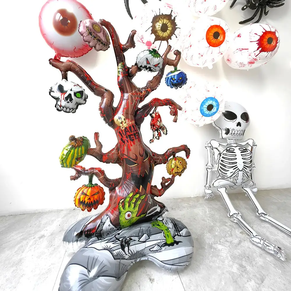4D 22inch Halloween Foil Inflatable Eyeball Decoration Spooky Halloween Party Supplies Eyeball Balloons Halloween Home Decors