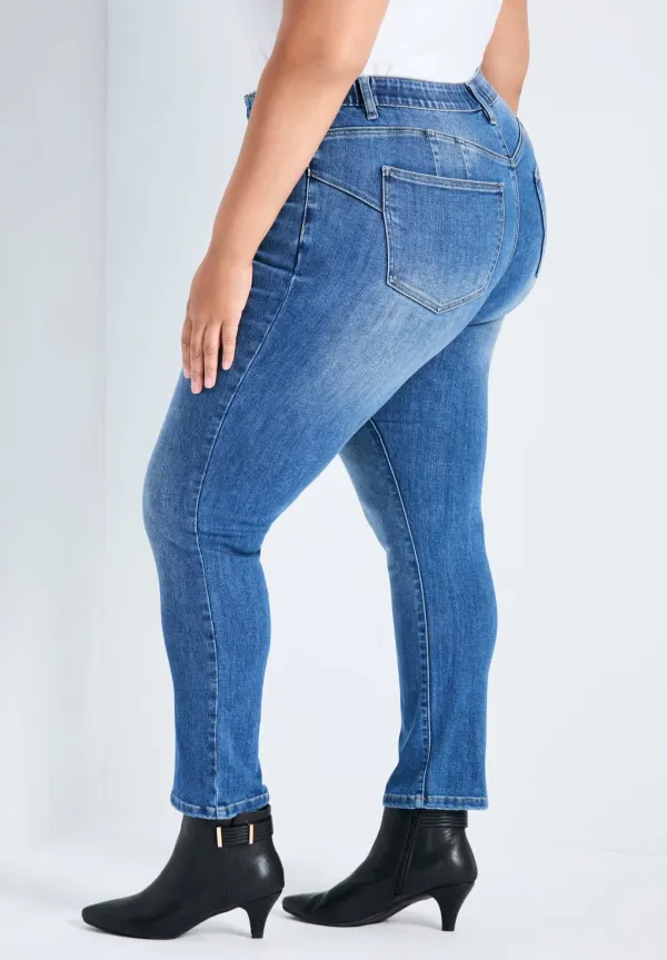 Tight Elastic Waistband Jeans
