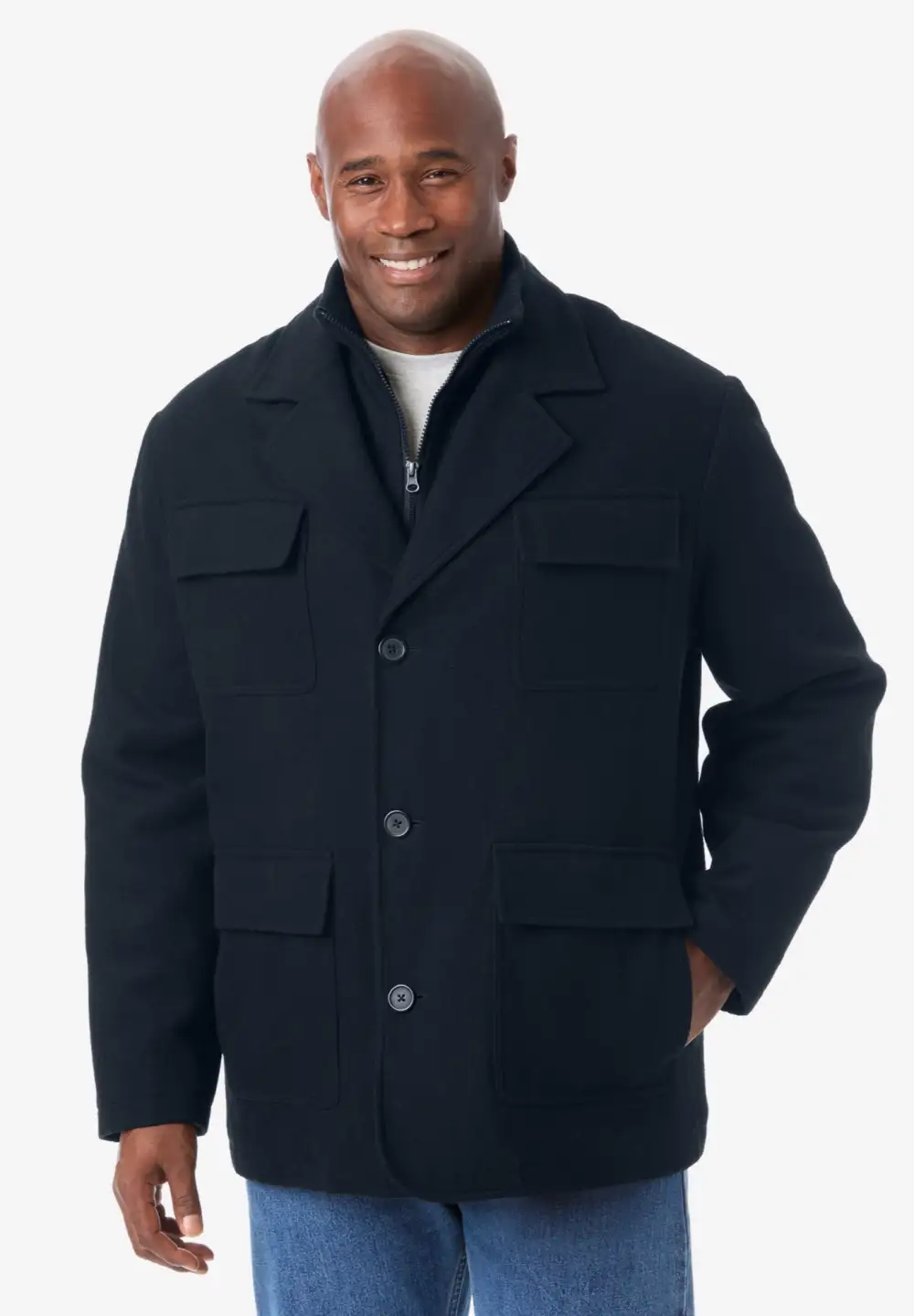 Multi-pocket Wool Inset Jacket