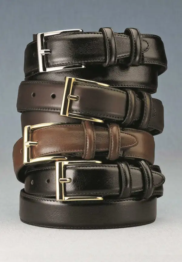 Synthetic Leather Belt with Classic Stitch Edge