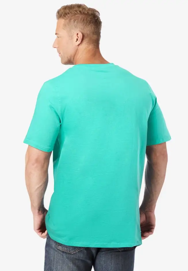 Shrink-Less Lightweight Longer-Length V-neck T-shirt