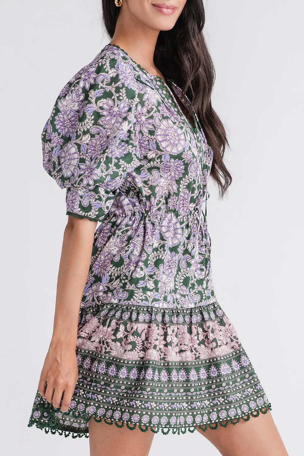Olivaceous Chic Dress - Green Pink
