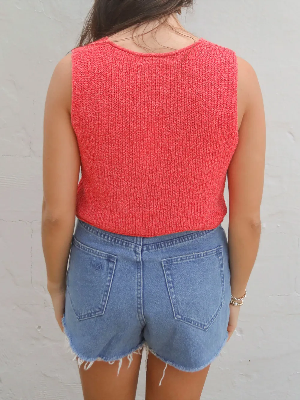 V Neck Tie Front Cropped Knit Top