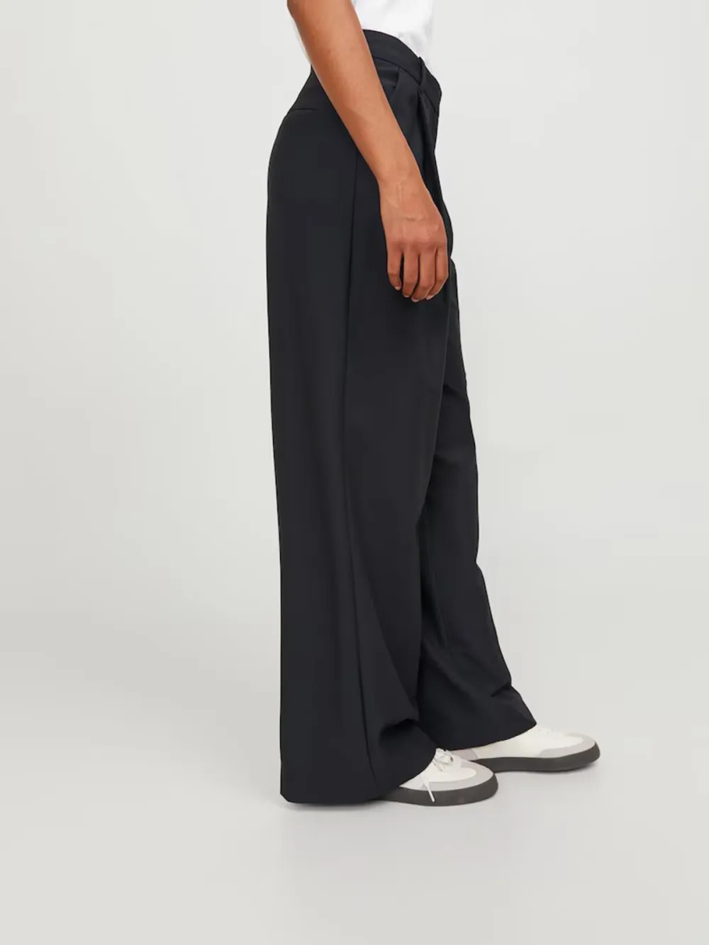 Black Wide-Leg Casual Style Pants