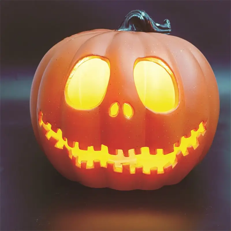 24*20cm Pumpkin Lantern Plastic Halloween Led Pumpkin Lamp Flashing Ghost Lighting Festival Park Indoor Garden Decoration New