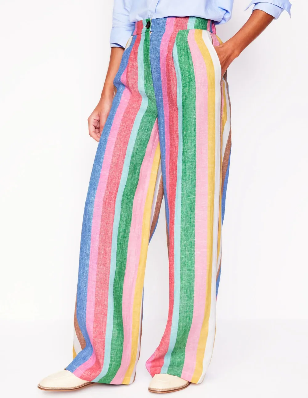 Multicolor Striped Dulwich Linen Pants
