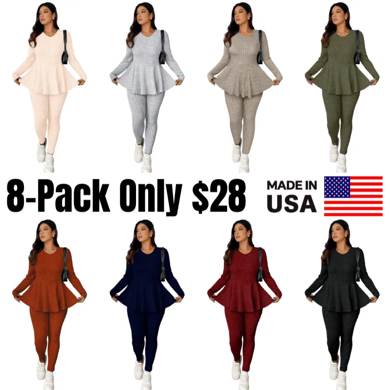 Women's Plus Size Autumn-Winter Knit Co-ords Set