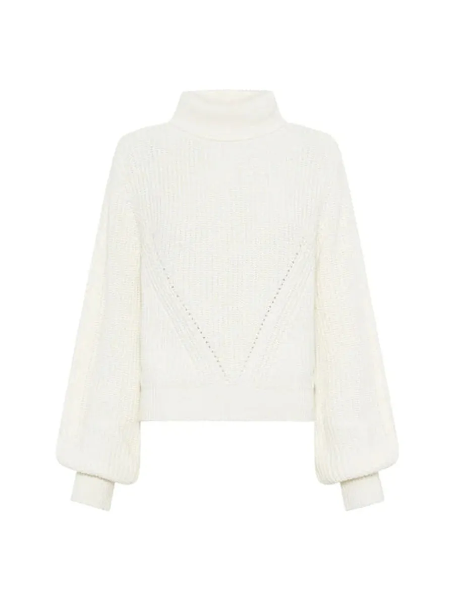 Mock Neck Ribbed Knit Sweater