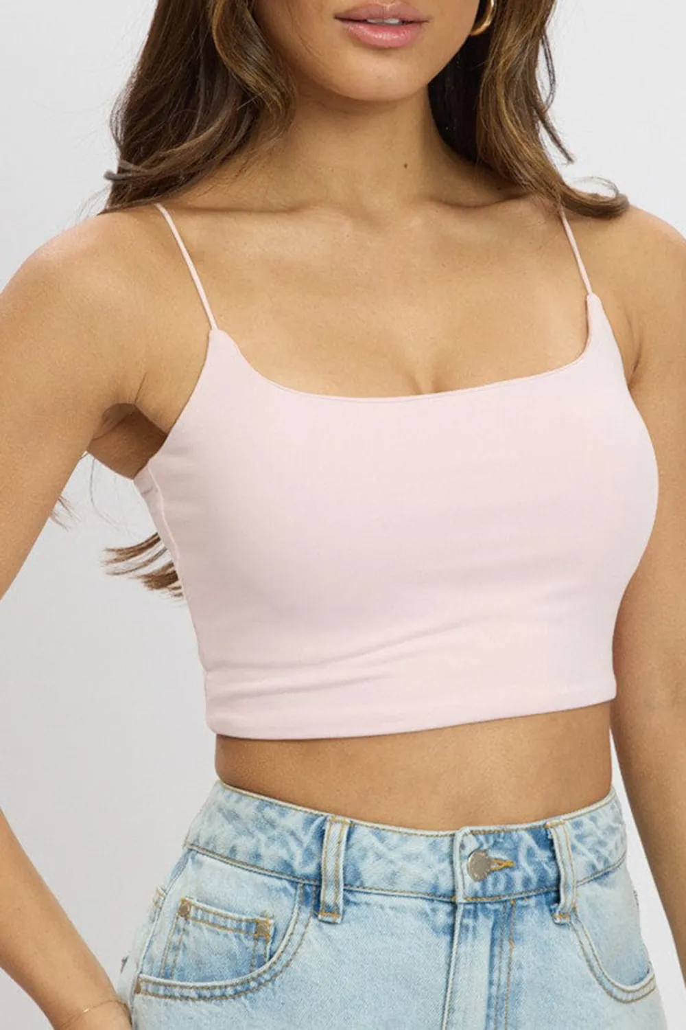 Pink Cropped Cami Top Supersoft