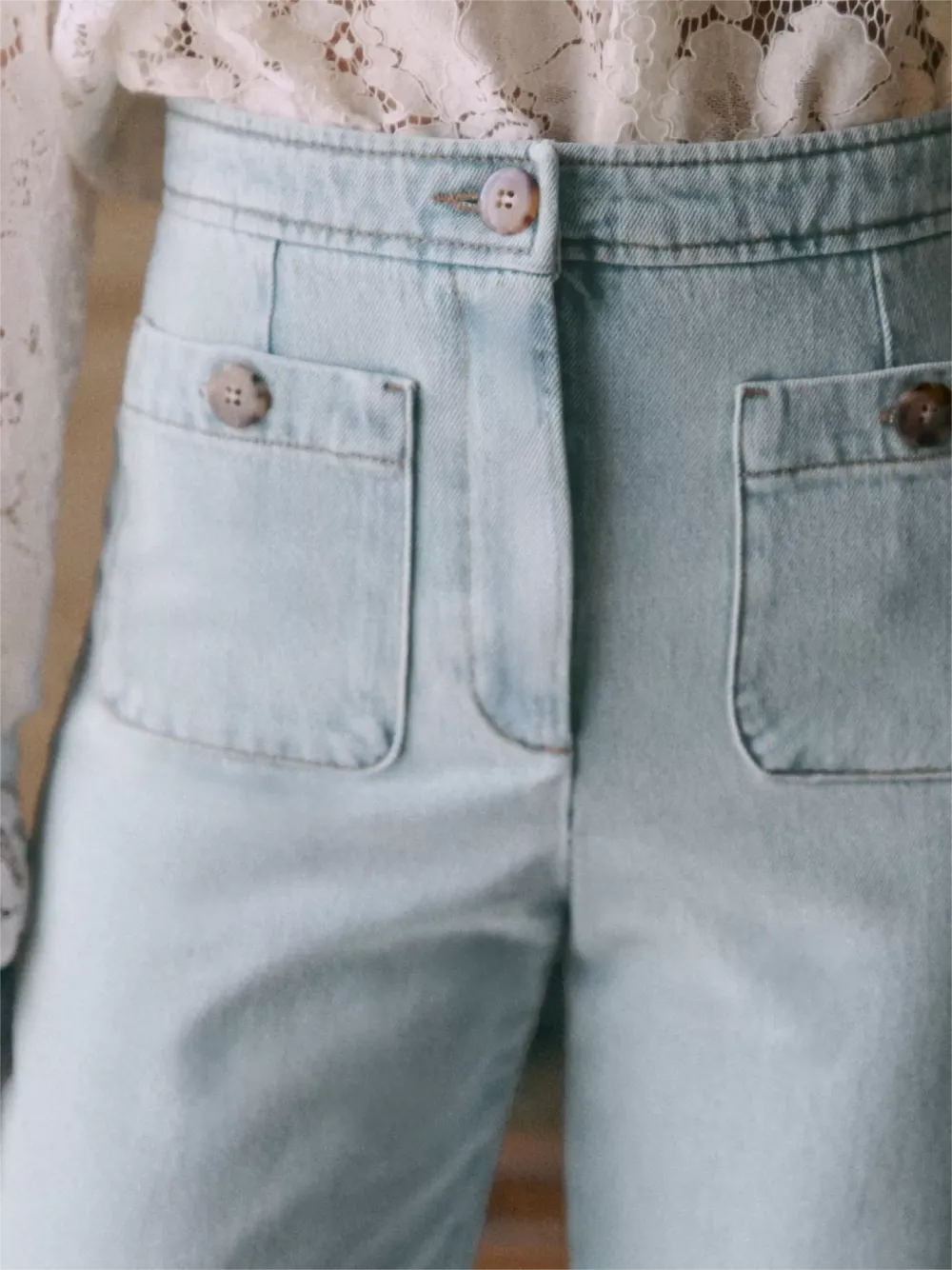 Polyester Denim Trousers